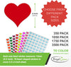 Color Heart Stickers 1/2" inch 13mm