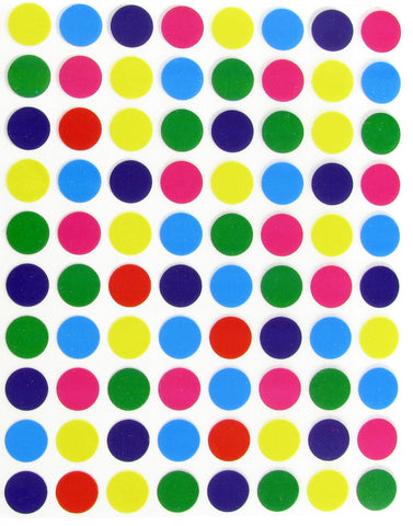 Round Stickers Color-Coding Labels  1/2 Inch  (0.50) 6 Colors Combination