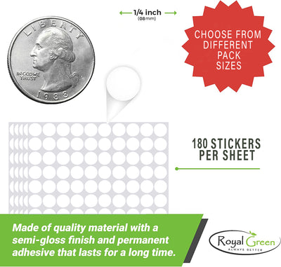 Dots Stickers ~ 8mm ¼ Inch