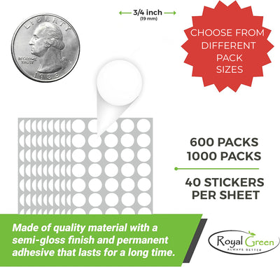 Dot stickers 3/4 inch Neon colors 19mm