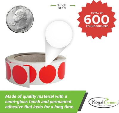 Round stickers 1 inch Rolls 25mm Color Coding labels