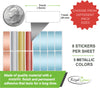 Rectangular stickers 3 x 1 inch Metallic colors 76mm x 25mm