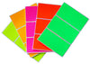 Rectangular stickers 4 x 2 inch Neon colors 102mm x 51mm