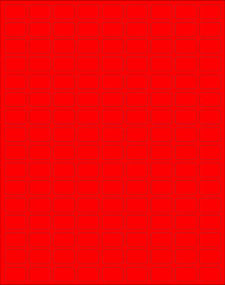 Rectangular Printing Sticker 0.75 x 0.50 Inch Red Label Sheets