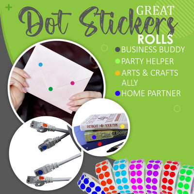 Color coding labels dot stickers 0.375  inch Rolls 10mm