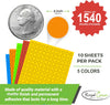 Colored Labels 1/2" 13mm White Printing Sticker Sheets Value Pack