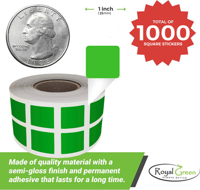 Square Stickers 1x1 inch Label Rolls (25mm x 25mm)