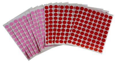 Dot Stickers ½” Red & Pink Color Coding Labels 13mm