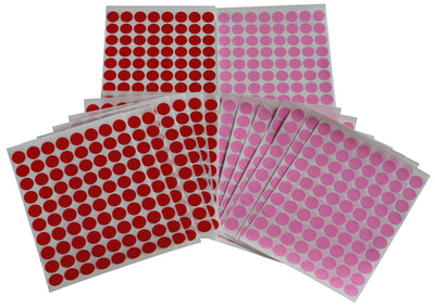 Dot Stickers ½” Red & Pink Color Coding Labels 13mm