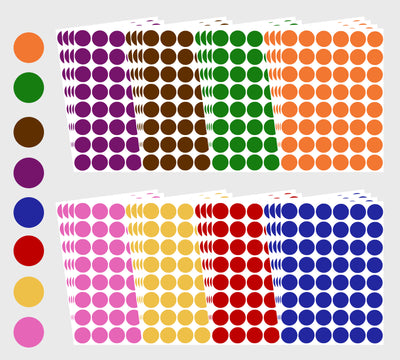 Colored Dot Stickers for Children's Crafts, Games, and Arts.