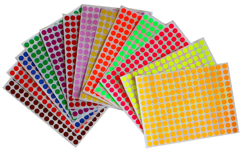Dot stickers (Approximately 1/4 inch) 5/16" Combo colors 8mm