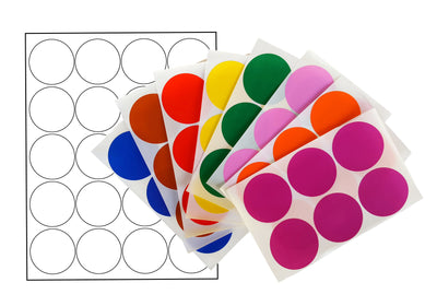 White Stickers Paper Sheets 2 Inch Round Printable Labels