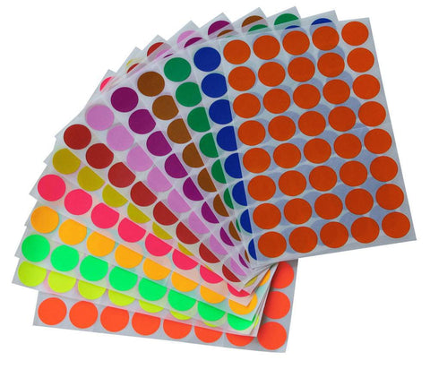 Dot stickers 3/4 inch Combo colors 19mm