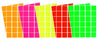 Square Stickers 1 inch x 1 inch Combo colors 25mm