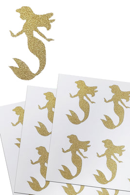 Mermaid Glitter Stickers 2 Inch For Party Supplies, Envelopes and Invitation Seals