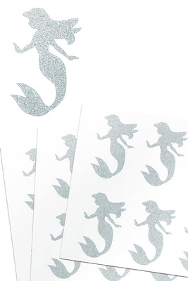 Mermaid Glitter Stickers 2 Inch For Party Supplies, Envelopes and Invitation Seals