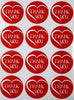 Thank You Heart Stickers 1.5 inch Round Labels 38mm