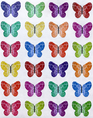Colorful Butterfly Stickers in Swirls Patterns