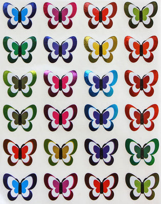 Butterfly Colored Stickers In Metallic Colors