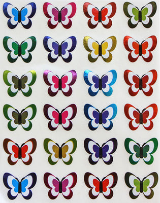 Butterfly Colored Stickers In Metallic Colors