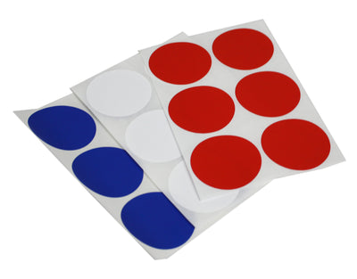 Round dots stickers in Red, White and Blue 50mm - All american colored dot labels 4th of July - 72 pack