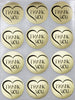 Thank You Heart Stickers 1.5 inch Round Labels 38mm