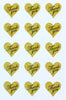 Thank You Stickers Gold Heart Labels 1.5" x 1.75"