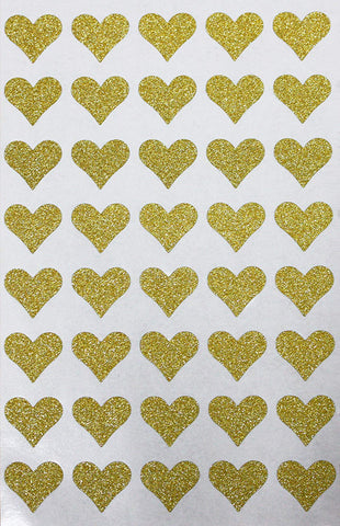 Valentines Day 3/4 Inch Glitter Heart Stickers 19mm