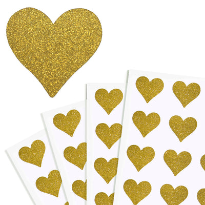Heart Glitter Stickers 1.5 x 1.75 Inch