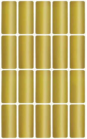 Rectangular metallic stickers 1.57 x 0.75 inch 40mm x 19mm