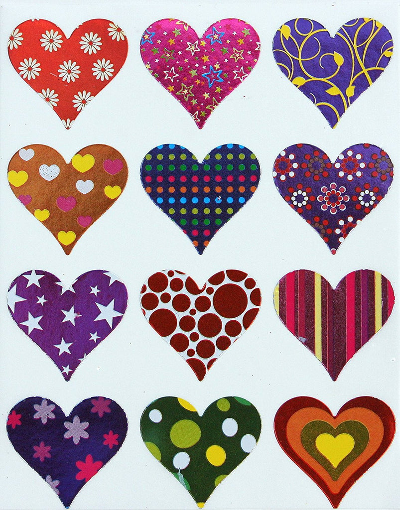 New 120 Foam Heart Stickers Valentine's Crafts Assorted Colors