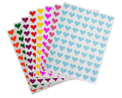 Valentines Day Heart Shape 1/2" Combo Colors Stickers 13mm