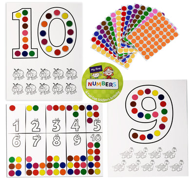 Fun Dot Sticker Activity Sheets for Kids, My First Numbers (1-10), Creative Learning for Ages 3–5