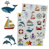 Nautical Stickers for Arts and Crafts, Sea Animal Stickers for Kids and Creative Learning, School, Boats, Jellyfish, Whales, and Dolphins