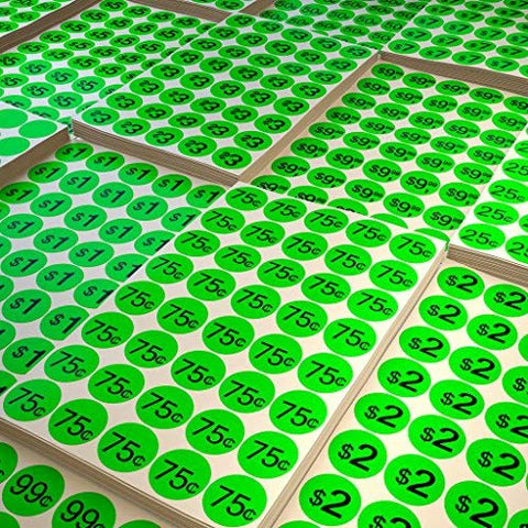 Price Dot Stickers 3/4 Inch Neon Combo Colors 19mm