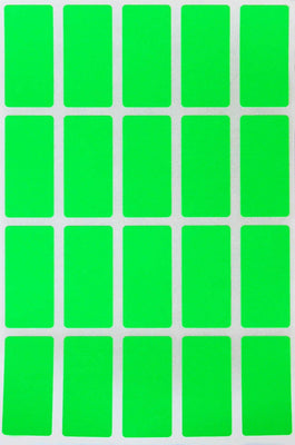 Rectangular stickers 1.57 x 0.75 inch Neon colors 40mm x 19mm