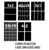 Rectangular Self Adhesive Labels Multi Size Sticker Packs