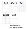 Rectangular Self Adhesive Labels Multi Size Sticker Packs
