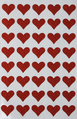 Heart Glitter Stickers 3/4"x 3/4"