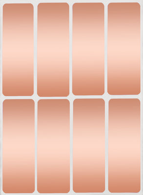 Rectangular stickers 3 x 1 inch Metallic colors 76mm x 25mm