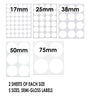 Round Dot Stickers Labels in Assorted Sizes