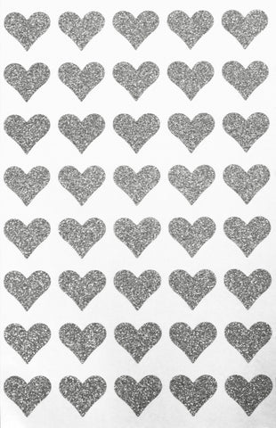Heart Glitter Stickers 3/4"x 3/4"