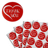 Round Heart Shape 1/2 Inch Thank You Stickers 38mm