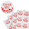 Round Heart Shape 1/2 Inch Thank You Stickers 38mm