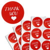Round Heart Shape 1/2 Inch Thank You Stickers 38mm