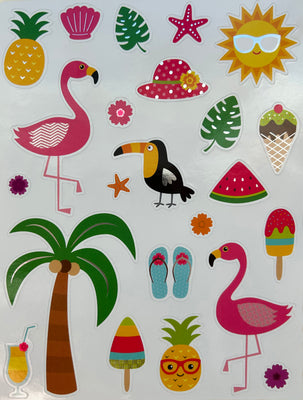 Tropical Beach Stickers for Kids, Arts and Crafts, Scrapbooking, Planner, Journal Stickers
