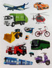 Vehicles Stickers for Kids Arts and Crafts, Party Favors, School, and Classroom Learning