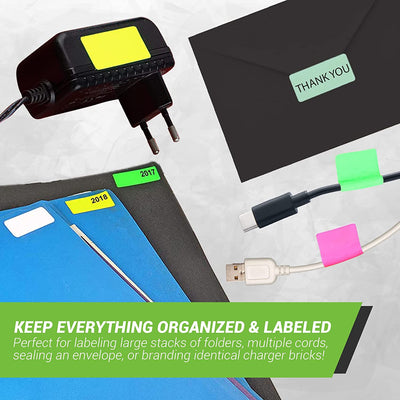 Rectangular stickers 1.57 x 0.75 inch Neon colors 40mm x 19mm
