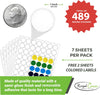 Printable Sticker Paper Sheets for Inkjet/Laser Printers 1" Inch White Round Labels Bonus Multicolor