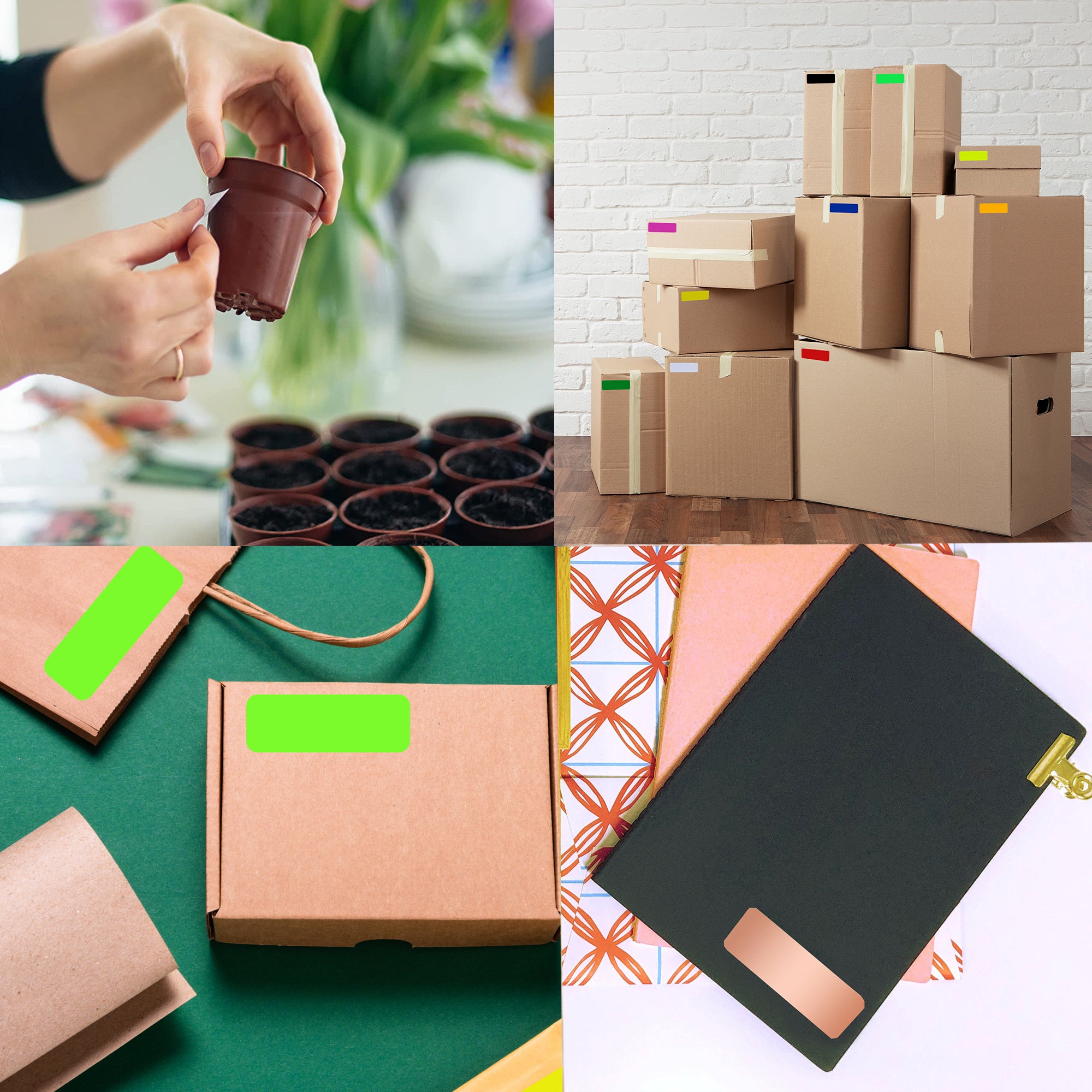 Rectangular Stickers 3x1 inch Label Roll Dispenser Box (75mm x 25mm ...